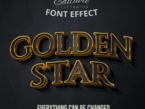 Golden star text