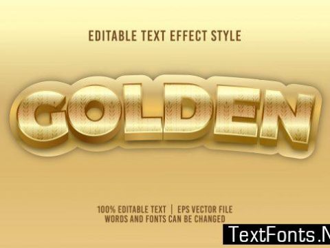 Golden Text Effect Editable Font