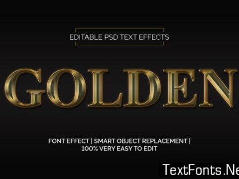 Golden Text Effect Style Premium