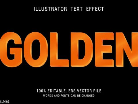 Golden Text Effect with Orange Gradient