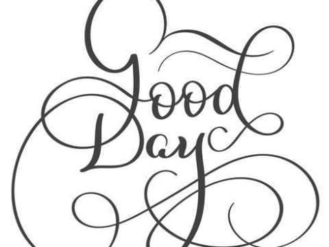 Good day text on white background. Hand drawn Calligraphy lettering Vector illustration EPS10