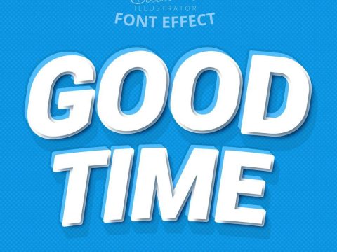 Good Time text, editable text effect