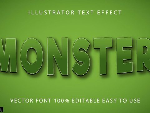 Green Curve Monster Text Effect