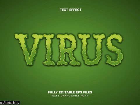 Green rough virus text effect