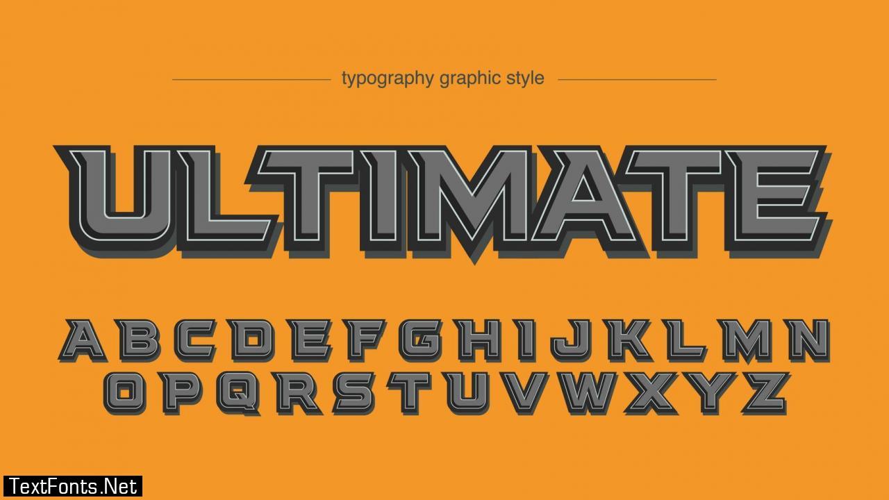 Grey Bold 3D Effect Typography