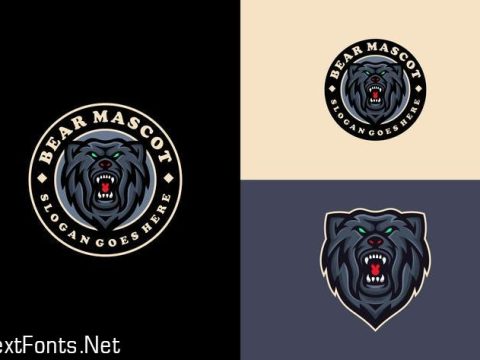 grizzly bear logo emblem modern