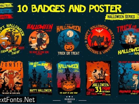 Halloween Badges and Poster