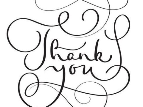 Hand drawn Vector Thank you text on white background. Calligraphy lettering illustration EPS10