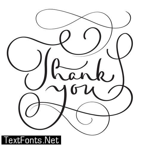 Hand drawn Vector Thank you text on white background. Calligraphy lettering illustration EPS10