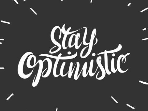 Handwritten Stay Optimistic Typography Vector