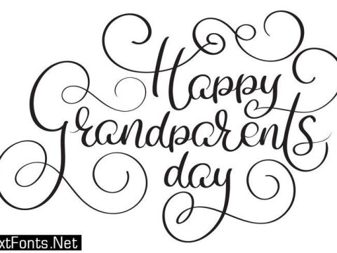 Happy grandparents day text on white background. Hand drawn Calligraphy lettering Vector illustration EPS10