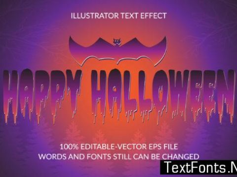 Happy Halloween Text Effect Editable.