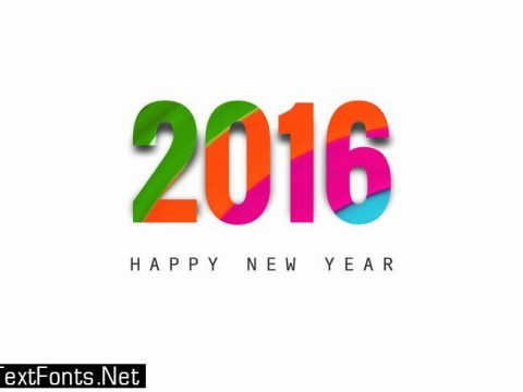 Happy New Year And 2016 Text Design