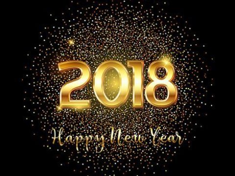 Happy new year gold text background