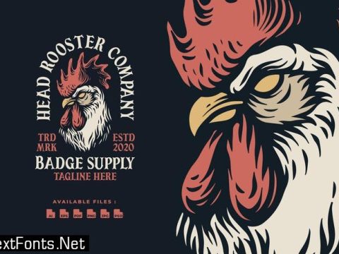 Head Rooster Hand drawn Logo L8SQYVP