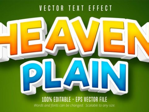 Heaven plain orange and blue gradient text effect