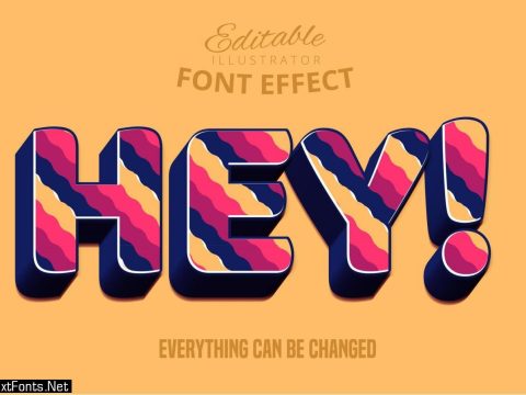 Hey Wavy Stripe Editable text style