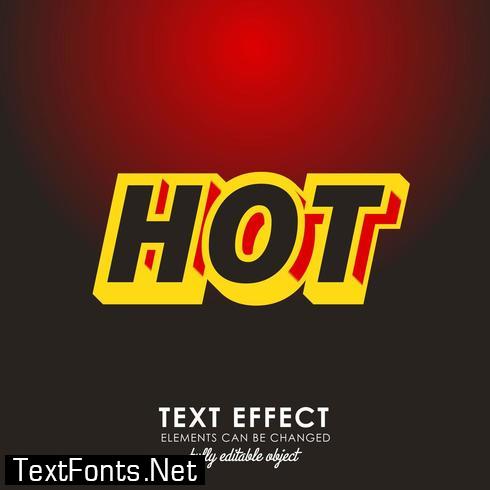 hot letter with detailed text effect with modern 3d design