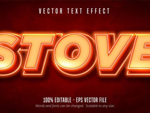 Hot stove glowing orange text effect 1166652