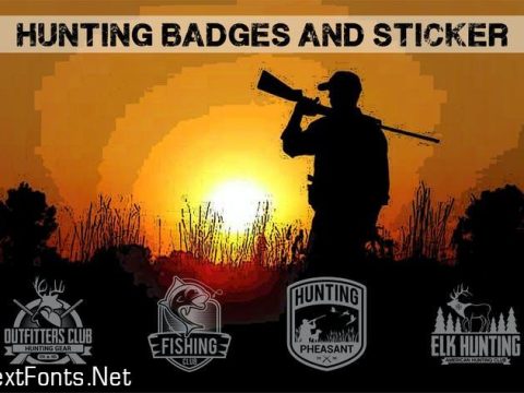 hunting badges and sticker