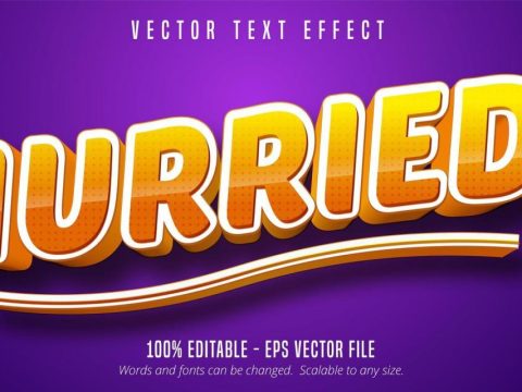 Hurried curved text effect