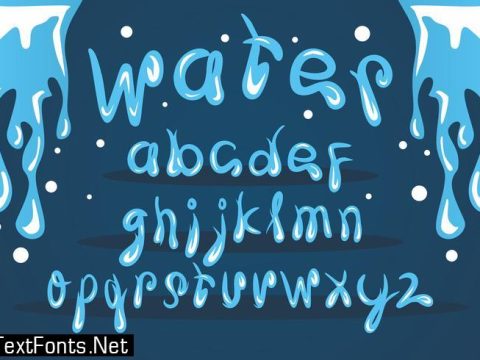 Ice Water Font Vector Set