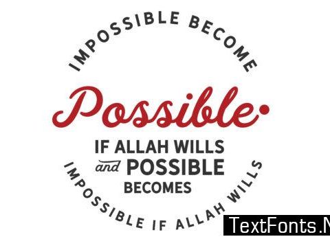 Impossible Becomes Possible if Allah Wil - Typography Graphic Templates