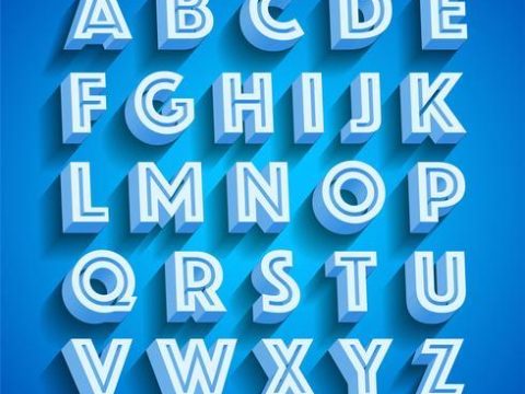 Inline Retro Alphabet Vector