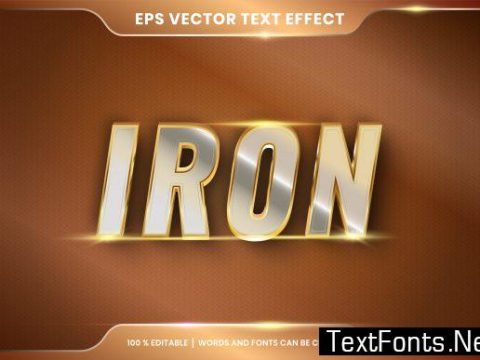 Iron Text Effect Editable