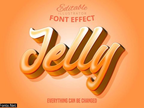 Jelly orange editable font effect