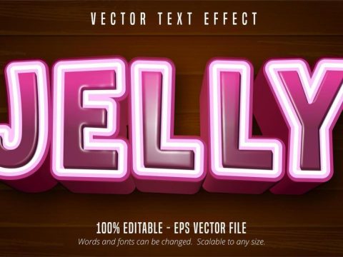 Jelly pink gradient cartoon style text effect