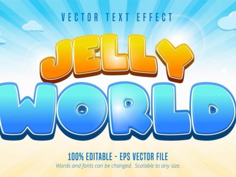 Jelly world bubble text effect 1234523