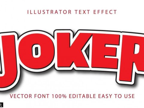 Joker Bold Red, Black Lined Text Effect