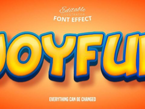 Joyful Orange Yellow Font Effect 963981