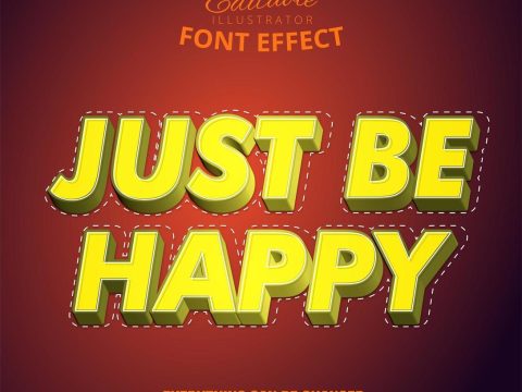 Just Be Happy Editable Text Set