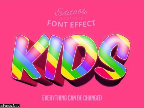 Kids rainbow editable font effect