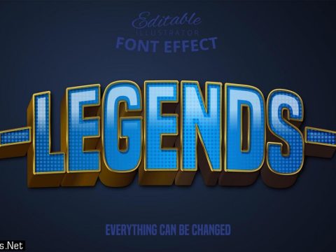 Legends blue text effect