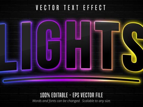 Lights neon text effect