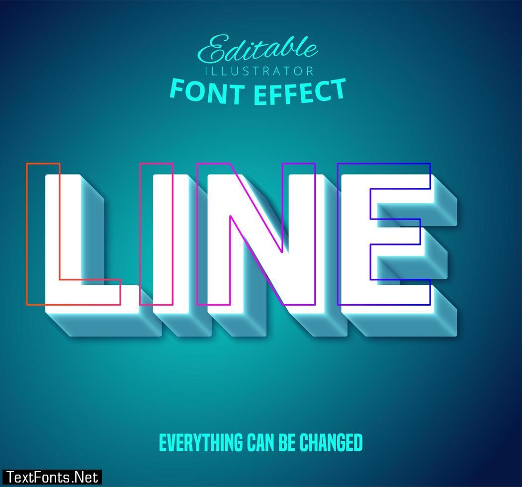 Line text, editable text style