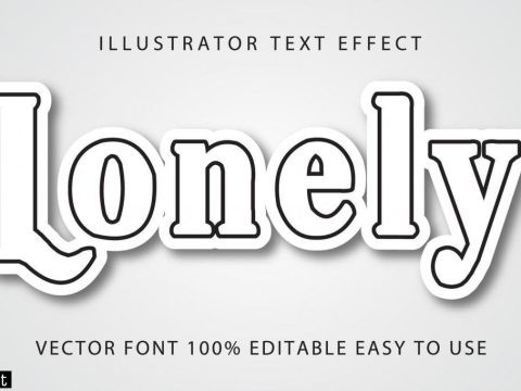 Lonely White, Black Line Text Effect