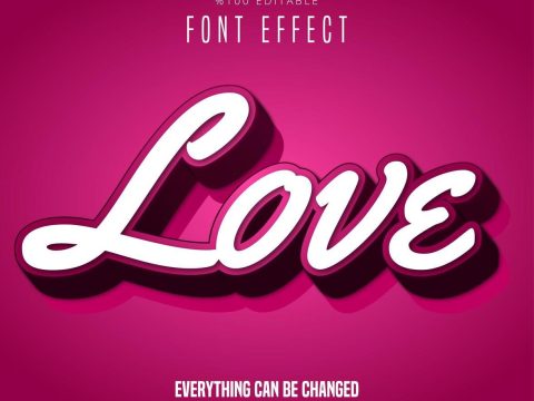 Love raised text effect