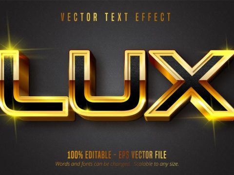 Lux text shiny gold style editable text effect