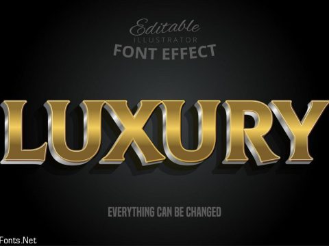 Luxury gold text effect with silver extrude 699172