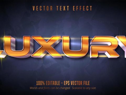 Luxury shiny bronze text effect