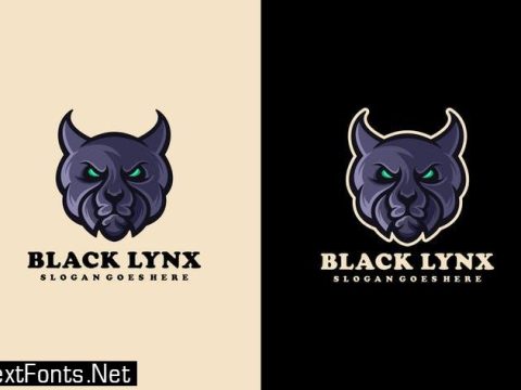 lynx head mascot logo template