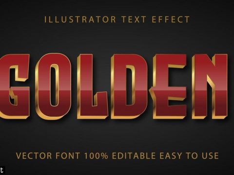 Maroon, Gold Accent Text Effect