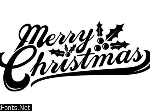 Merry Christmas text font graphic