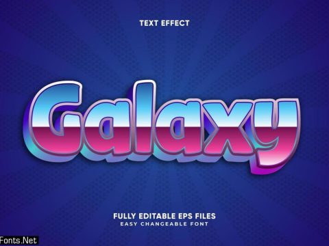 Metallic blue and pink galaxy text effect