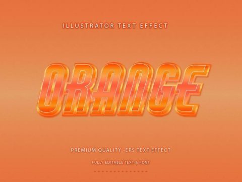 Metallic Orange Text Effect