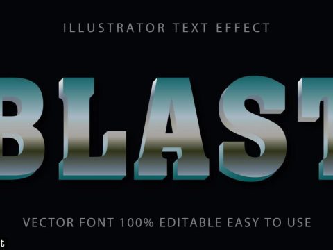 Metallic Silver Blast Text Effect